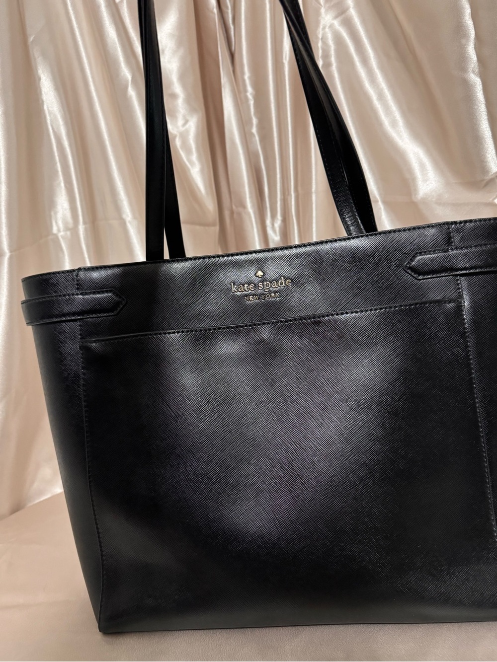 kate spade Staci New York Black Leather Tote Bag - Picture 3 of 16